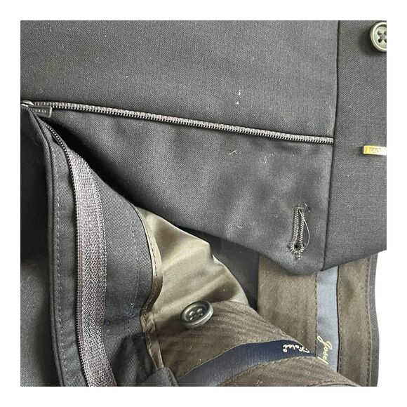 Joseph & Feiss Men’s 100% Wool Navy Blue Dress Pants Size 52R Flat Front - Picture 10 of 15